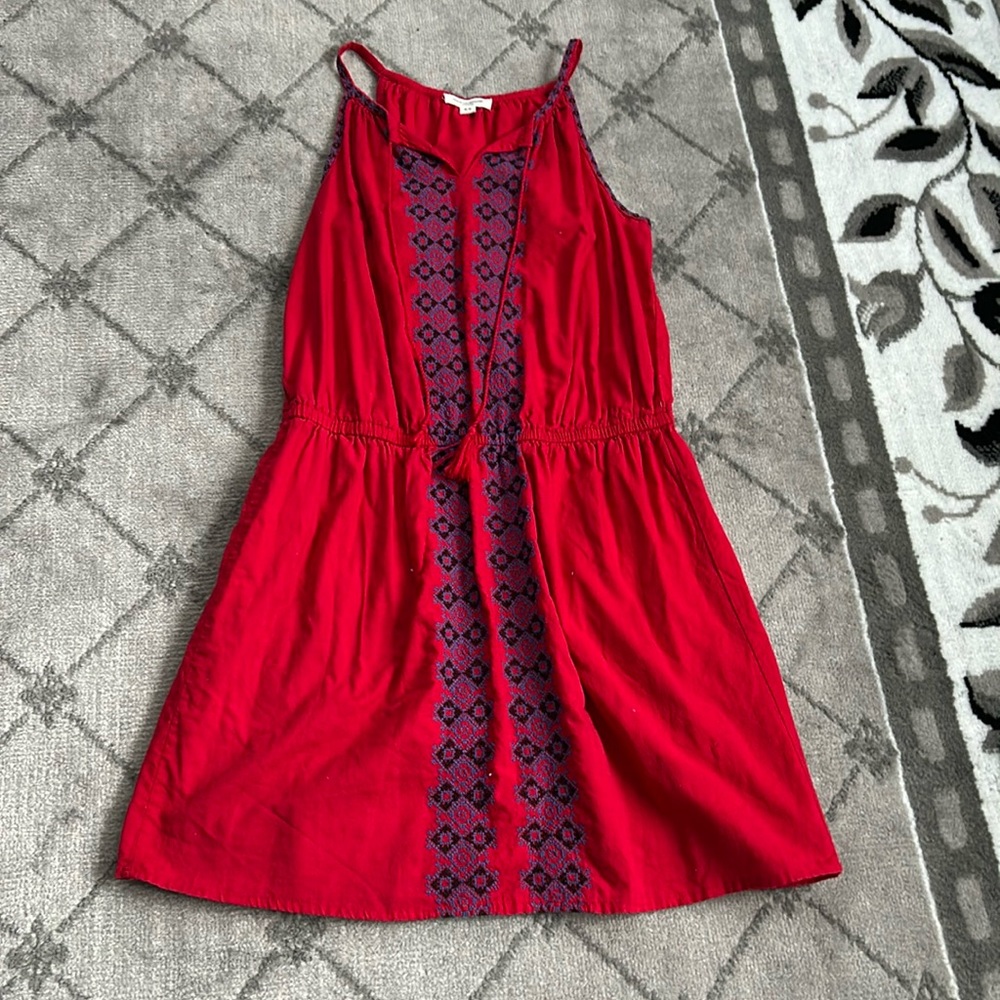 beachlunchlounge Red Dress with Black Pattern. Medium. Excellent!
